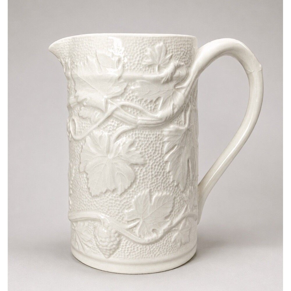 Spode Imperial Fancies Grapevine Pitcher Cream White Embossed Grape Vine England